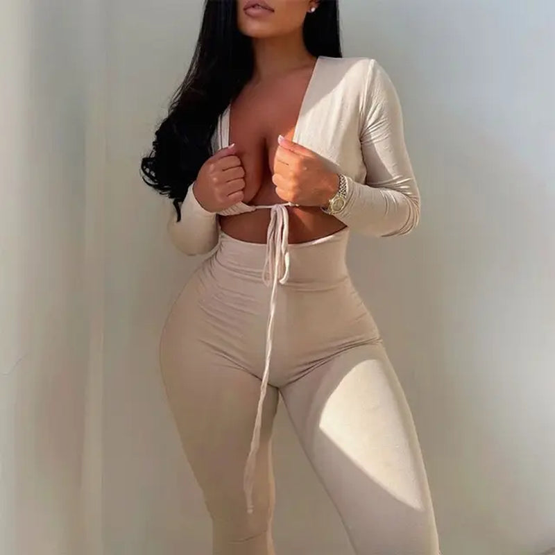 "Black & White Bandage Bodycon Jumpsuit - Summer & Winter 2021 Collection"