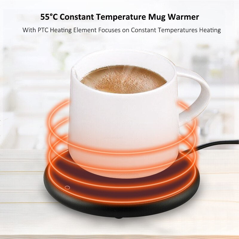 USB Coffee Cup Warmer - Electric Heating Pad for Home & Office