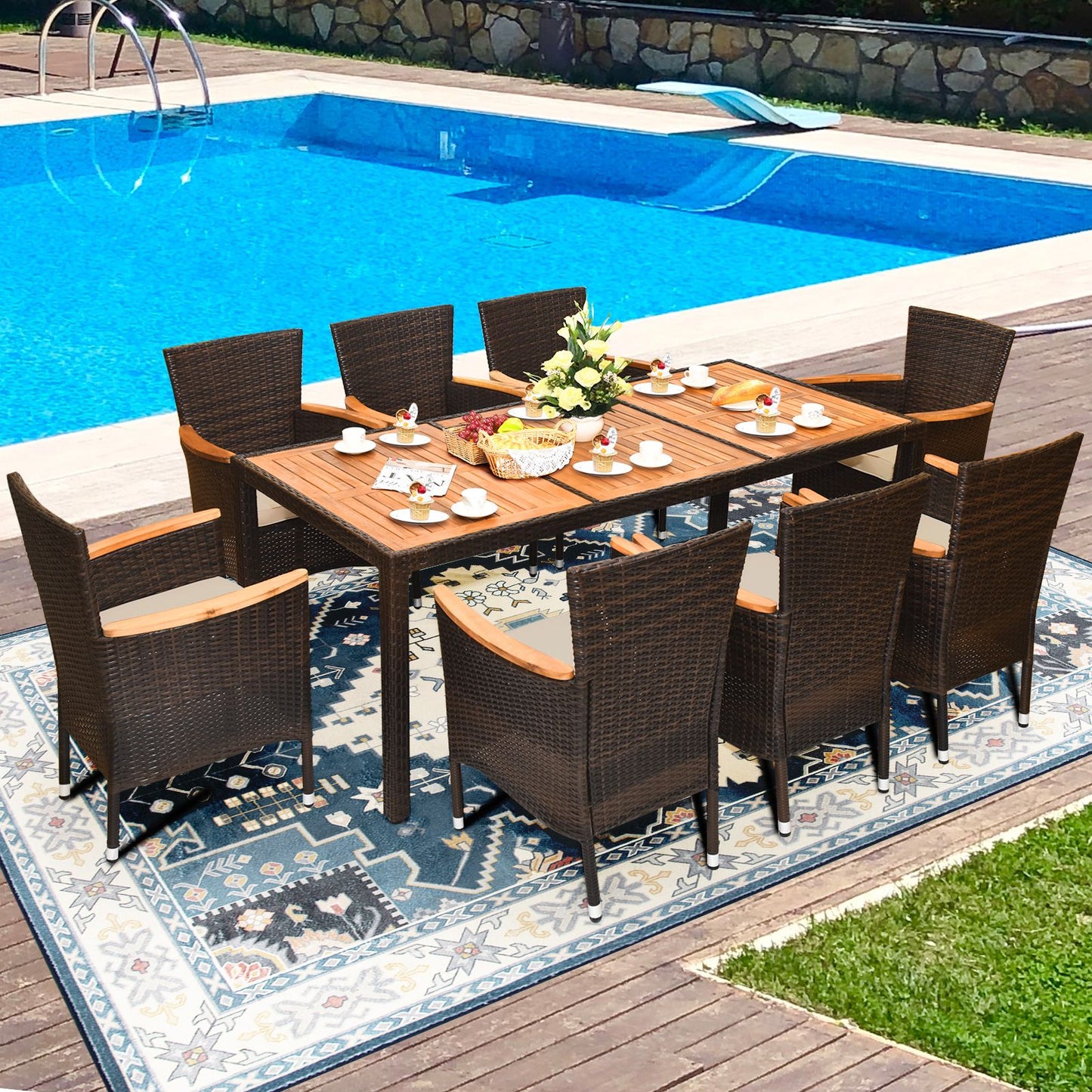 "9-Piece Outdoor Dining Set for Stylish Patio Living"