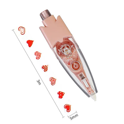 Kawaii Cartoon Floral Sticker Tape Pen, Funny Kids Notebook Diary Decoration Girls Hand Account DIY Scrapbooking, Students Gifts