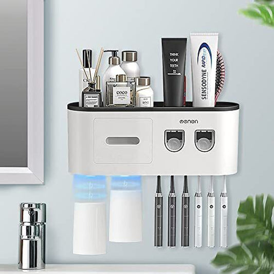 "Double Toothbrush Holder - Wall Mounted Organizer"