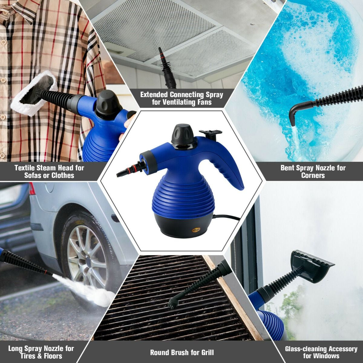 "Ultimate Steam Cleaning Kit: 9 Accessories Included!"