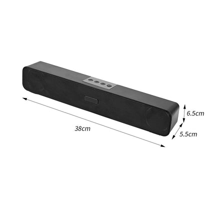 "Immerse Yourself with 3D Sound: Wireless Bluetooth 5.0 TV Soundbar Speaker with Subwoofer in Sleek Black Design"