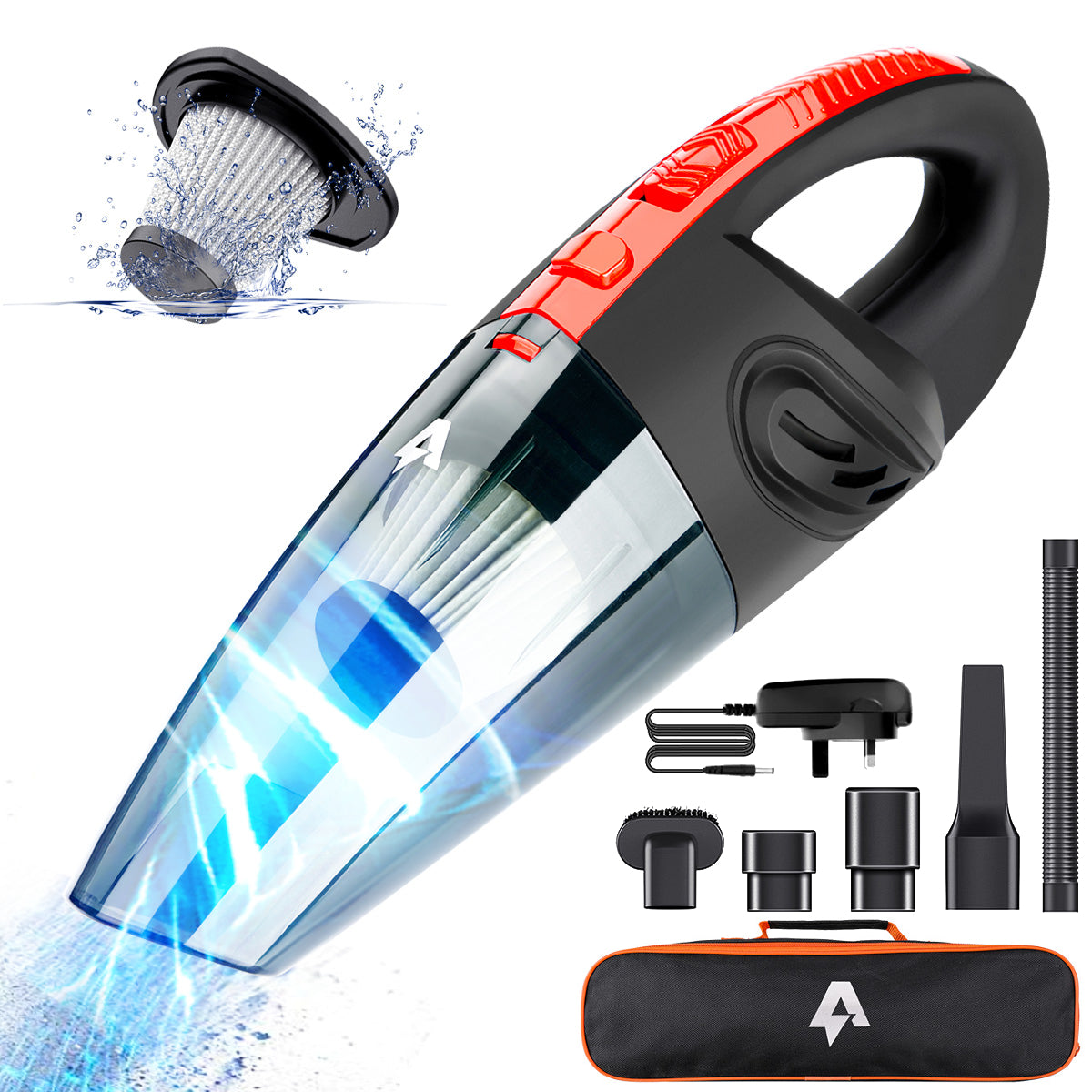 "Powerful 3500PA Mini Cordless Handheld Car Vacuum Cleaner - Perfect for Car and Home Use!"