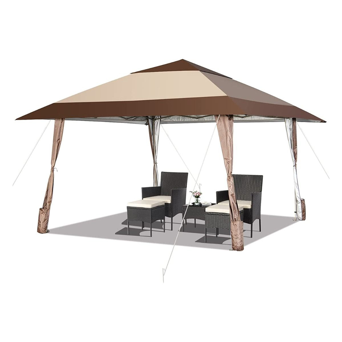 "Portable 4x4 Meter Rolling Pop-Up Gazebo with Wheels"