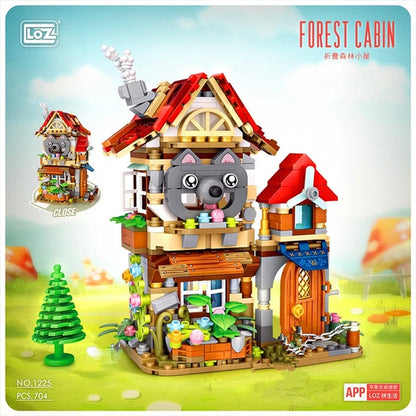 709 Pcs+Loz MINI Blocks/Loques Funny Folding Toys Forest Cabin/Dwarf Huf Model Diy Toys for Kids Office Exhibition Small Toys