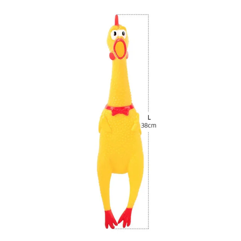 Dog Sounding Toy Screaming Chicken Pet Dog Toy Releasing Chicken Squeeze Sound Dog Chew Toy Durable Yellow Rubber