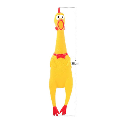 Dog Sounding Toy Screaming Chicken Pet Dog Toy Releasing Chicken Squeeze Sound Dog Chew Toy Durable Yellow Rubber