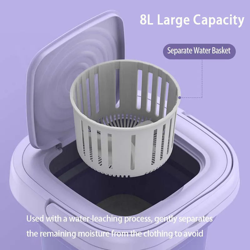 "Compact 8L Portable Washing Machine: Perfect for Home Laundry Needs!"