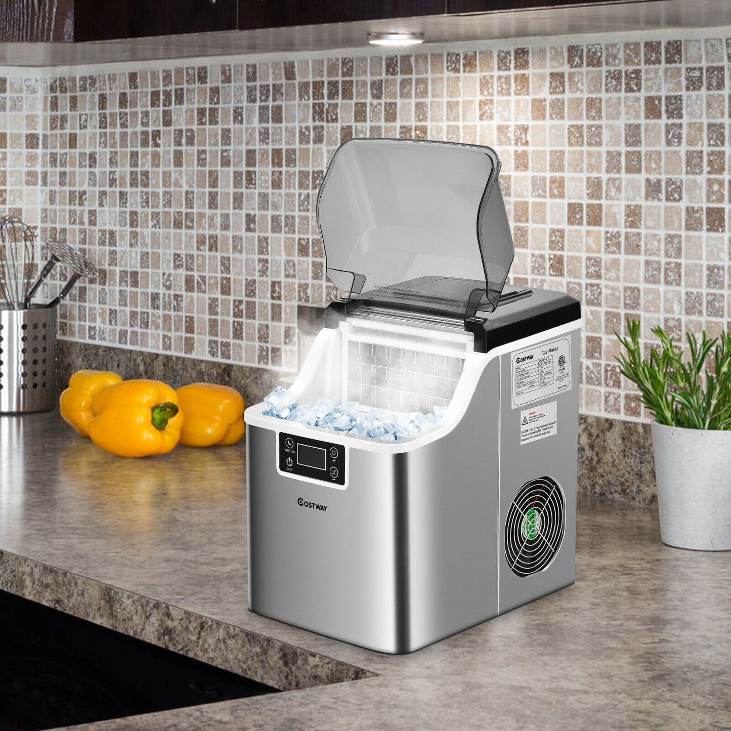 "18KG Ice Maker: Your Portable Countertop Solution for 24H Ice Production"