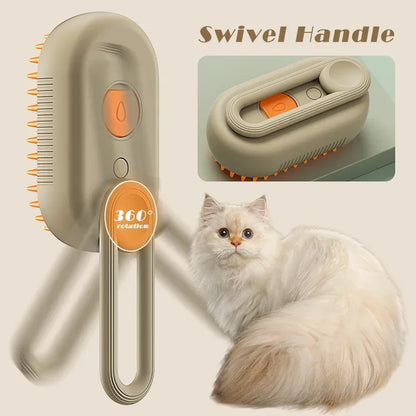 "The Ultimate Cat Spa Experience: 3-in-1 Steam Brush for Purr-fectly Groomed and Relaxed Cats!"