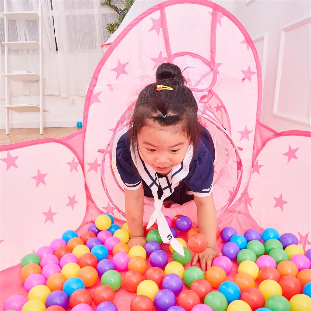 Portable 3 In1 Kid Crawling Tunnel Play Tent House Ball Pit Pool Tent for Children Play House Wigwam Ocean Ball Holder Set